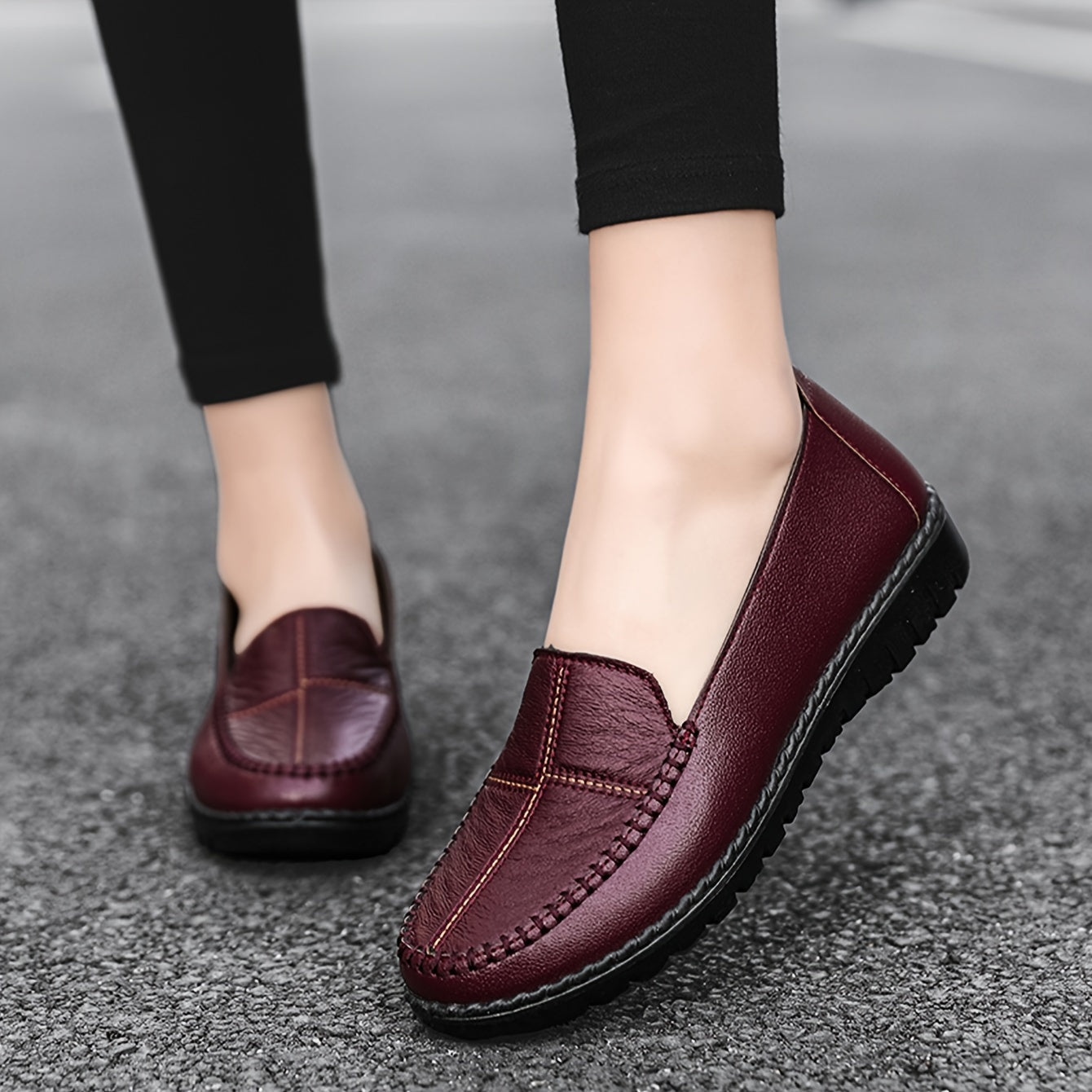 Damskie wsuwane loafersy, miękka podeszwa, antypoślizgowe płaskie buty