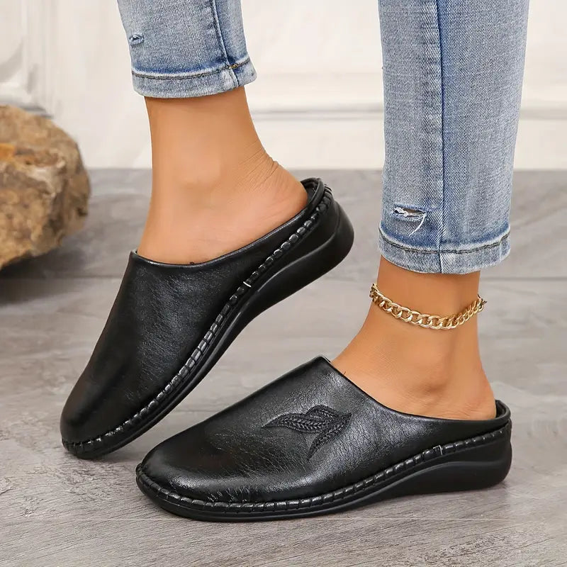 Eleganckie damskie buty wsuwane - Wszechstronna podeszwa z PU - Sztuczne detale