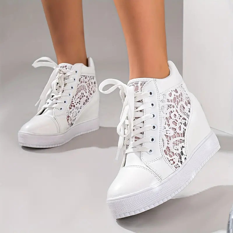 Buty sznurowane, podwyższenie oddychające, buty na co dzień