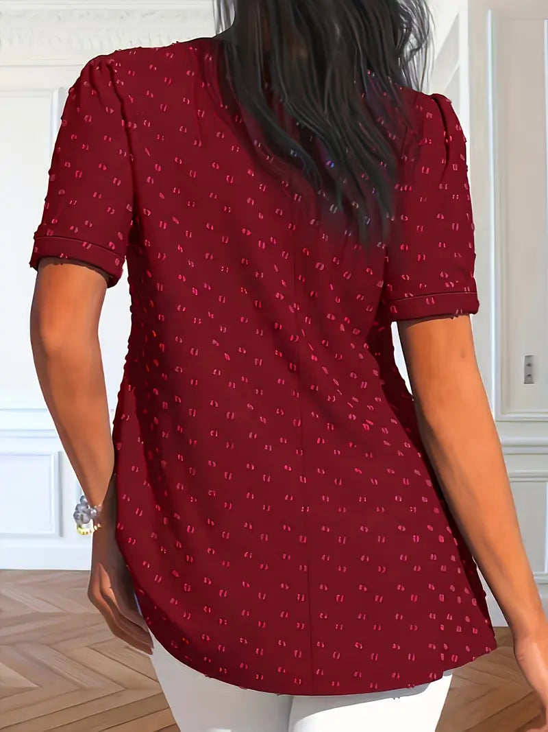 Elegancka szwajcarska bluzka Henley z krótkim rękawem do noszenia w czasie wolnym