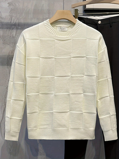 Adrian | Stylowy sweter męski z pikowanym wzorem