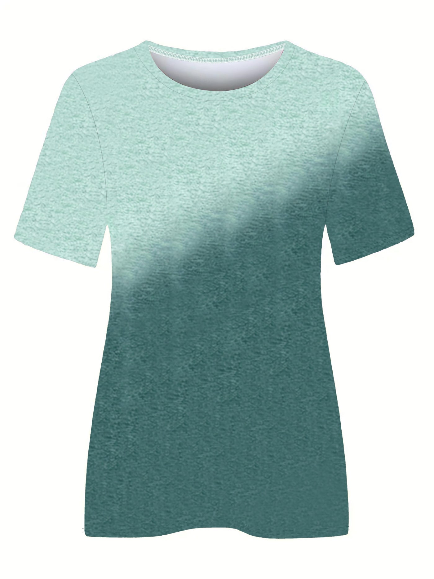 T-shirt z blokami kolorów – okrągły dekolt, krótki rękaw, swobodny, letni top