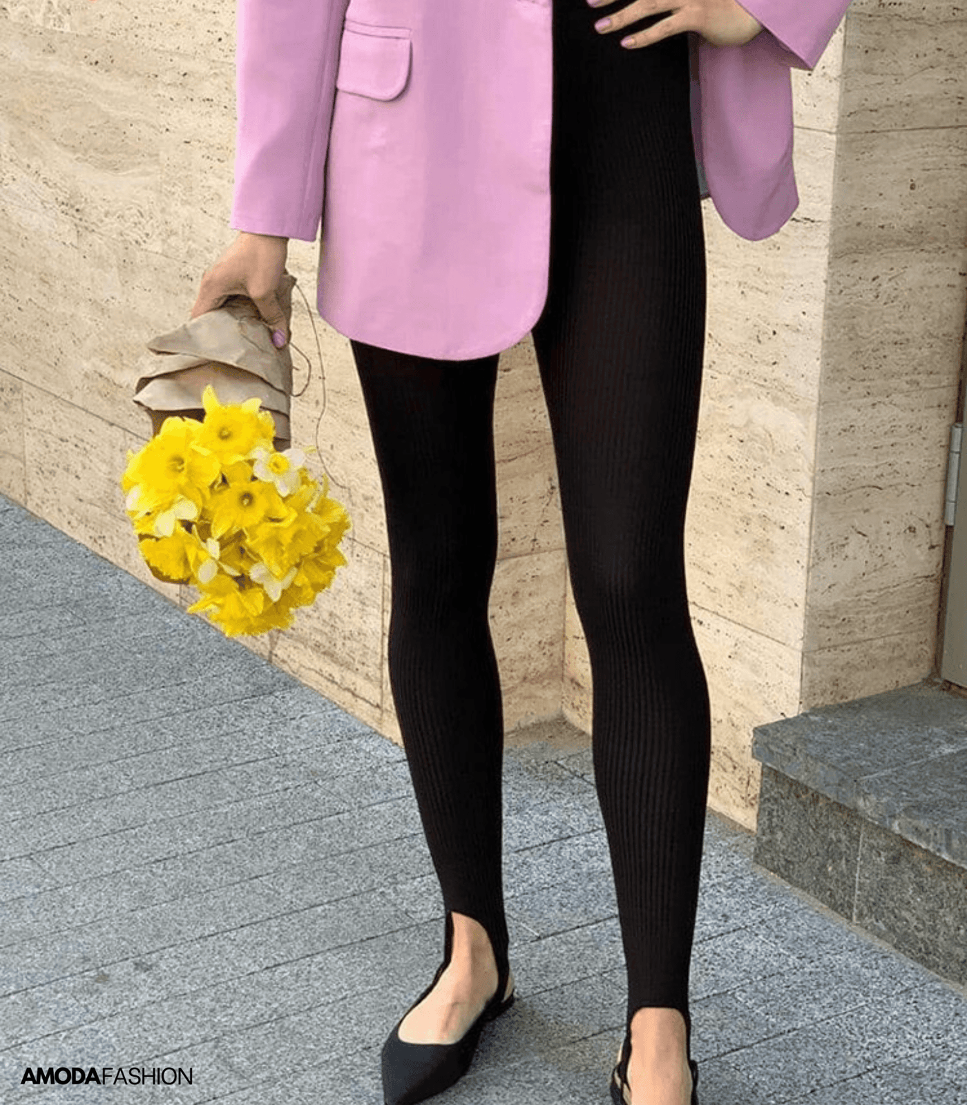 Legginsy ze ściągaczem z podeszwą