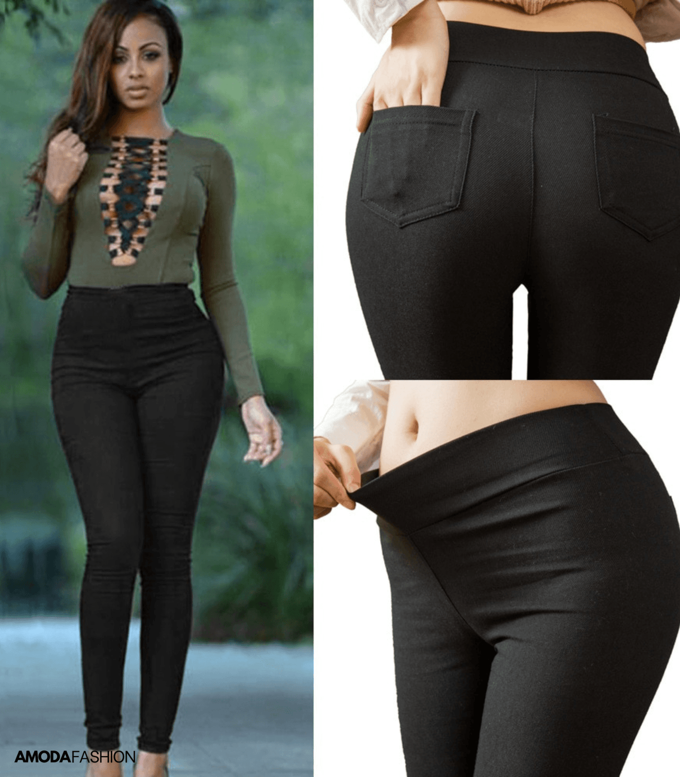 Legginsy dżinsowe z kieszenią z tyłu