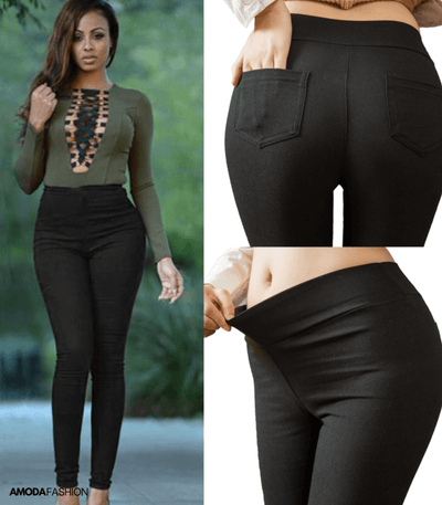 Legginsy dżinsowe z kieszenią z tyłu