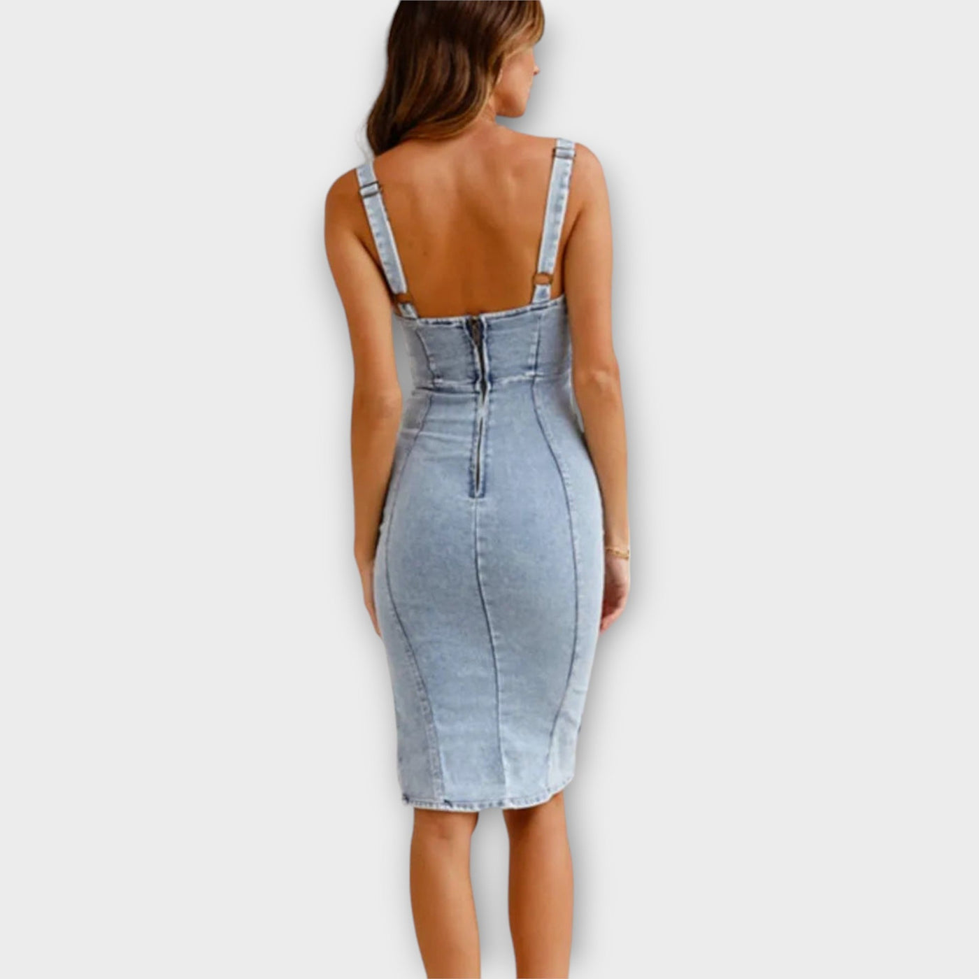Terina™ - Elegancka dżinsowa sukienka o wyrafinowanym wyglądzie
