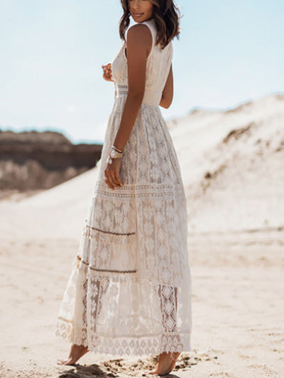 Eliza - Boho maxi sukienka dla kobiet