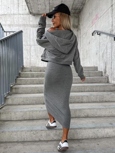 Patrycja - Komplet damski - Sukienka i bluza dla casualowego stylu