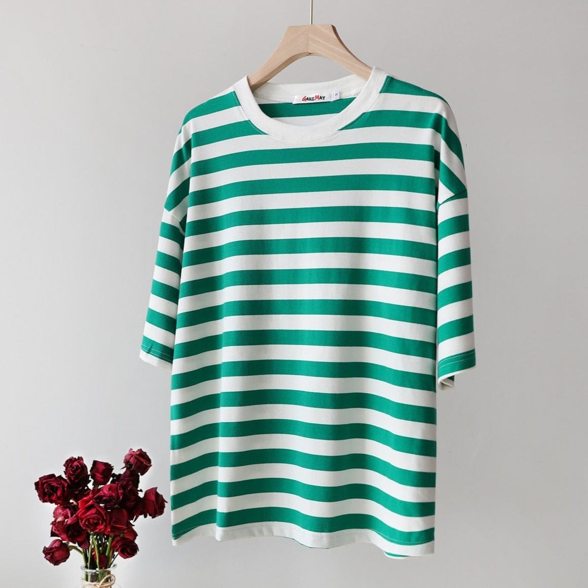 Bawełniany T-Shirt W Paski