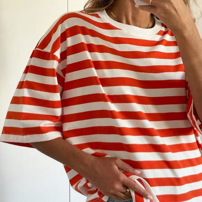 Bawełniany T-Shirt W Paski
