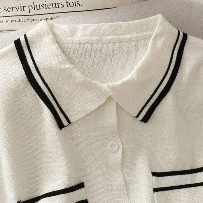 Bawełniany T-shirt Z Kołnierzykiem