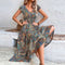 Boho Sukienka Maxi Z Krótkim Rękawem