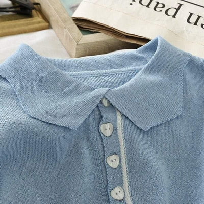 Bawełniany T-shirt Z Kołnierzykiem