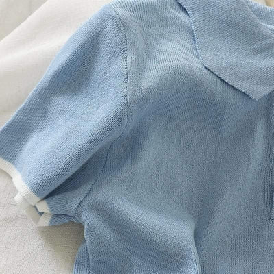 Bawełniany T-shirt Z Kołnierzykiem