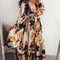 Boho Sukienka Maxi We Wzór