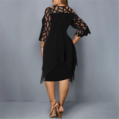 Cathryn - Elegancka midi sukienka w większym rozmiarze