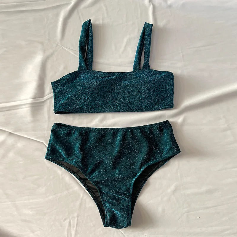 Adeline - Błyszczący komplet bikini na każdą okazję