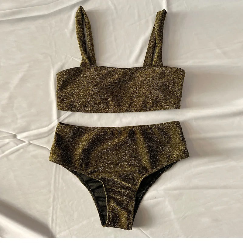 Adeline - Błyszczący komplet bikini na każdą okazję
