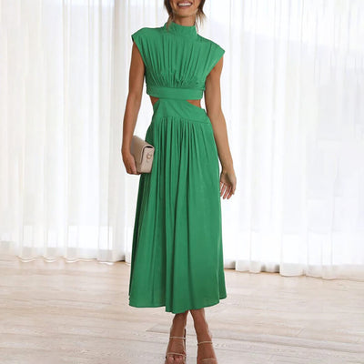 Nicoletta™ Elegancka plisowana sukienka z wysokim dekoltem