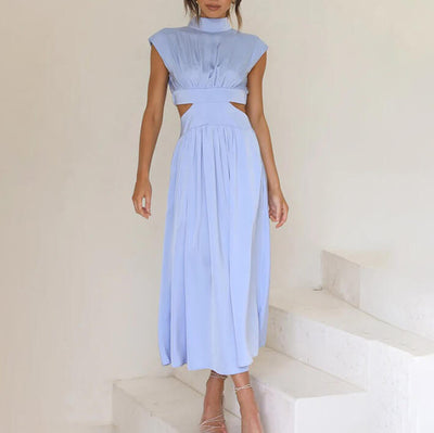 Nicoletta™ Elegancka plisowana sukienka z wysokim dekoltem